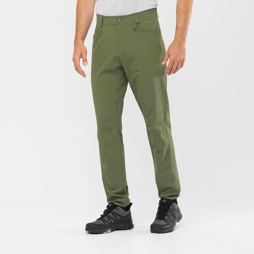 Pantalones Salomon Hombre Verde Oliva - Salomon Argentina WAYFARER TAPERED,615280-STA